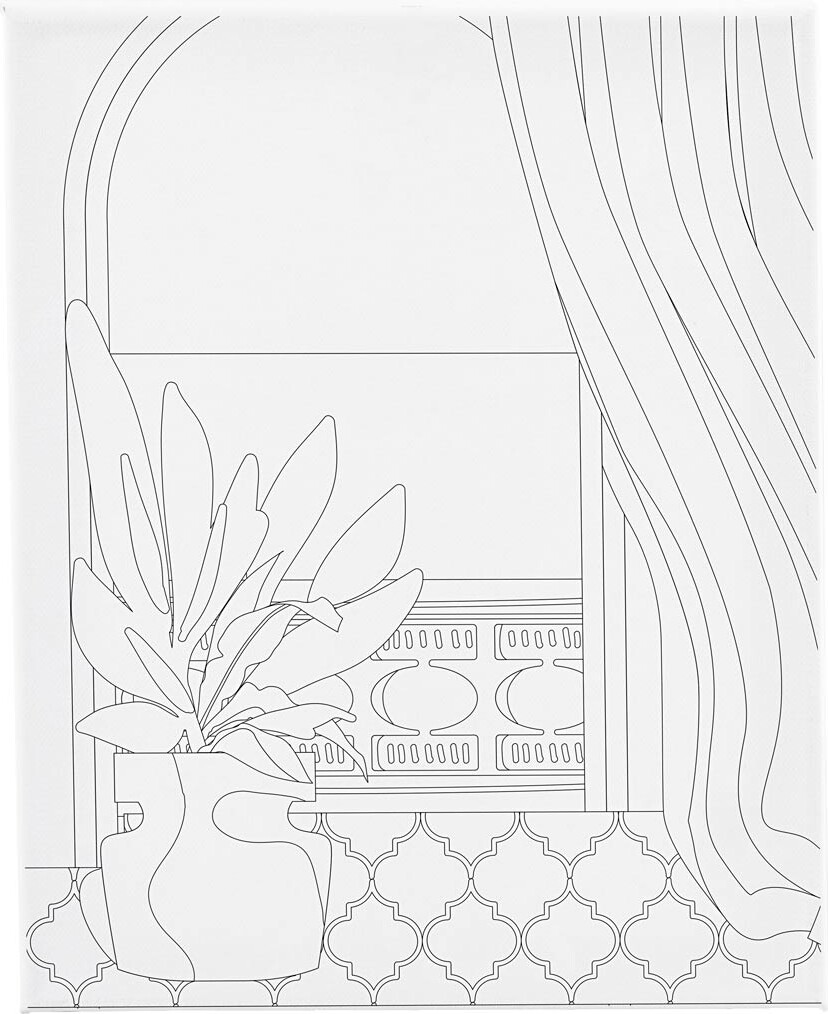 Malerlærred Med Print - Vindue - D 1,6 Cm - Str. 24x30 Cm - 360 G - 1 Stk. billede