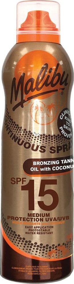 Malibu - Spf15 Bronzing Oil With Coconut Spray 175 Ml