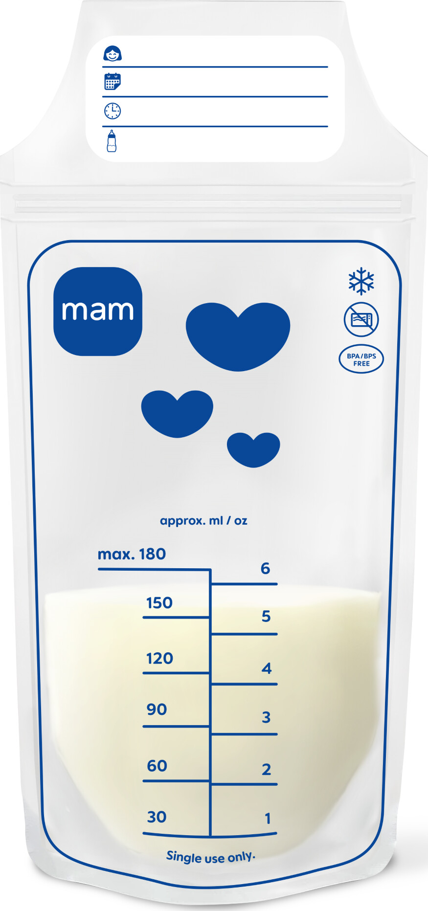 Mam - Breast Mælkeopbevaringsposer - 25 Pack - 180 Ml