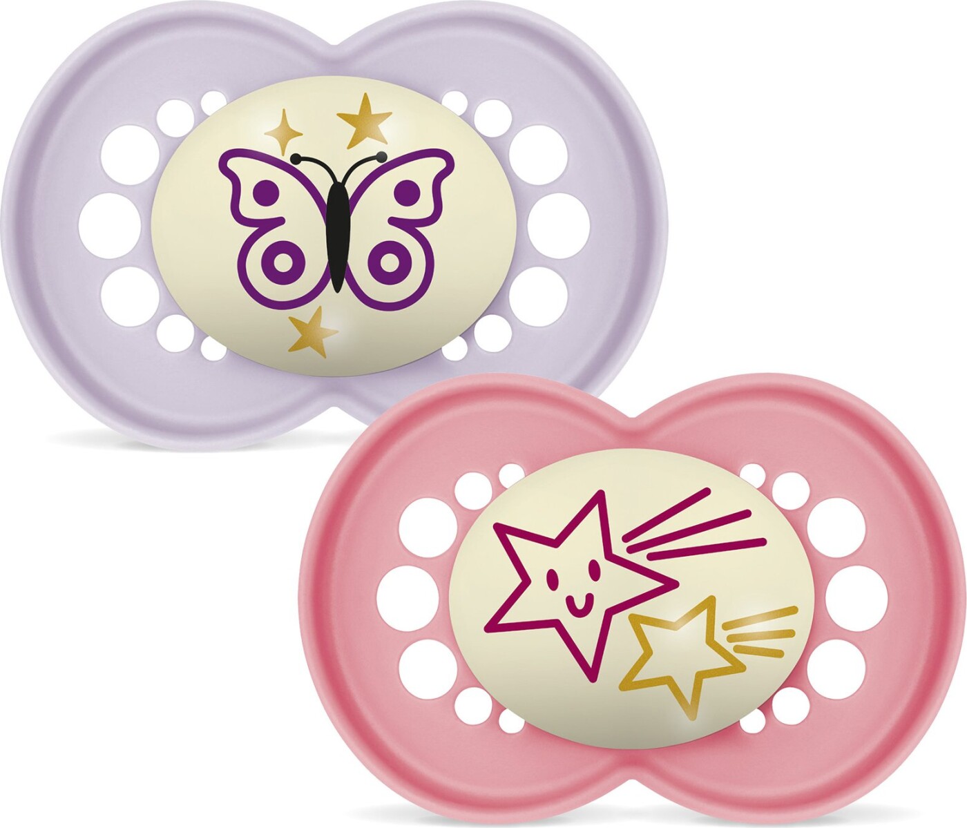 MAM Original Night Sut 6-16 mdr., Pink/Lilla - 2 stk.
