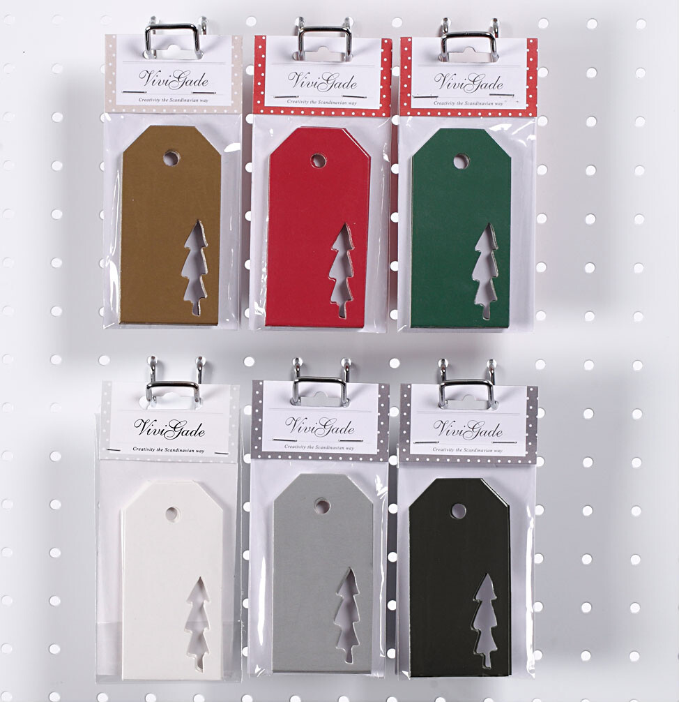 Manilamærker - Juletræ - Str. 5x10 Cm - 300 G - 6x10 Pakker