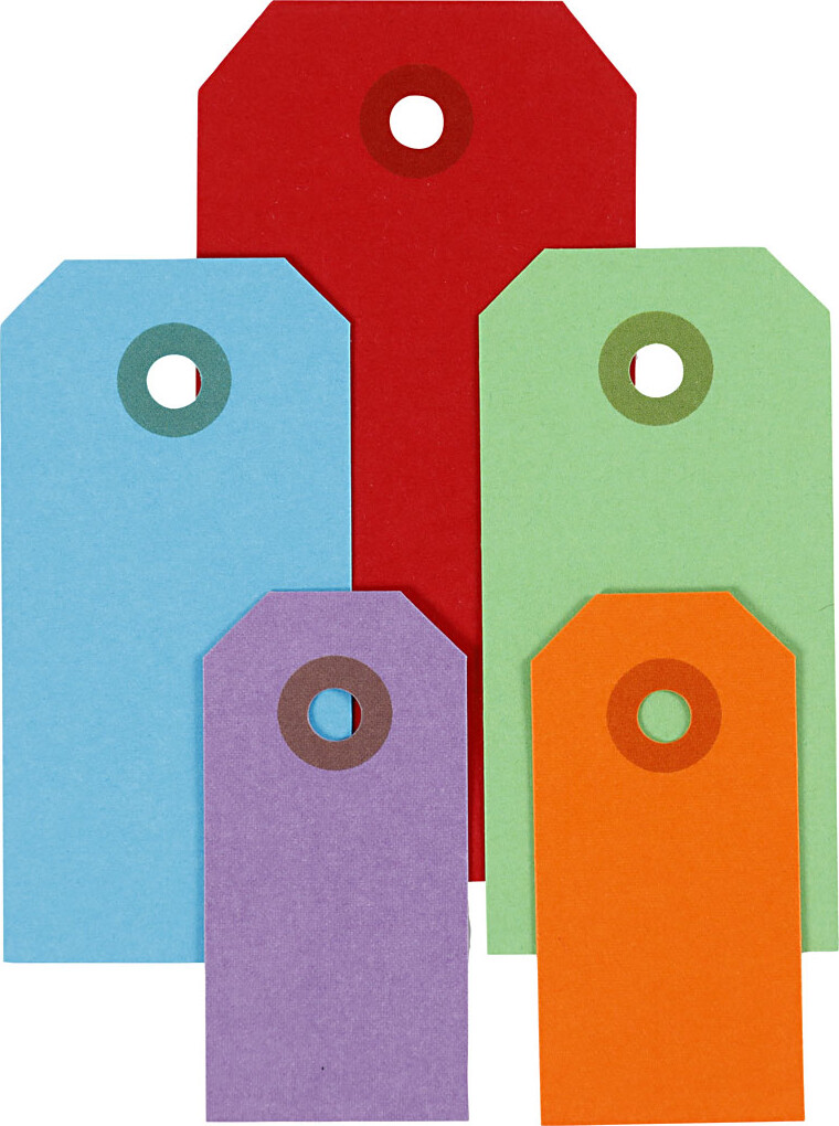 Manilamærker - Str. 3x6+4x8+5x10 Cm - 220 G - Assorterede Farver - 500 Stk. billede