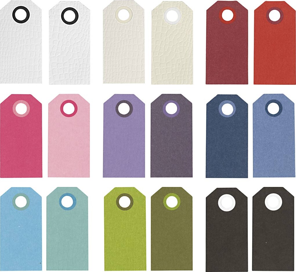 Manilamærker - Str. 6x3 Cm - 250 G - Assorterede Farver - 30x10 Stk.