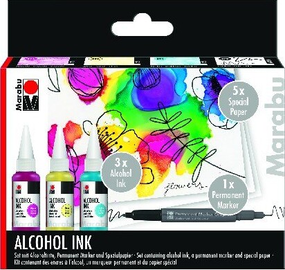 Billede af Marabu - Alcohol Ink Sæt - Blomster - 3x20 Ml