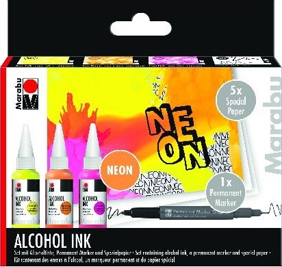 Billede af Marabu - Alcohol Ink Sæt - Neon - 3x20 Ml