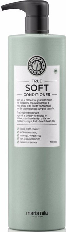 Maria Nila True Soft Big Size Kit Shampoo 1000 ml, Conditioner 1000 ml & Travel Bottle