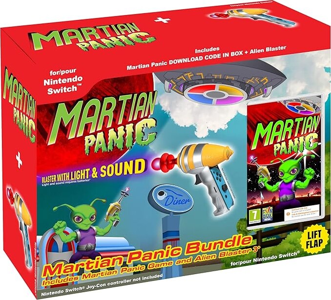 Billede af Martian Panic Game And Blaster Gun Bundle - Kode I Boks - Nintendo Switch