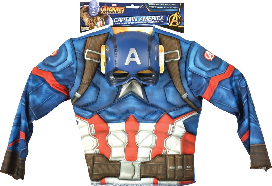 Se Captain America Kostume Til Børn - Marvel - 8-10 år hos Gucca.dk