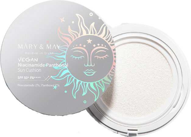 Mary&may - Vegan Niacinamide Panthenol Sun Cushion Spf50+ Pa++++ - 25 G