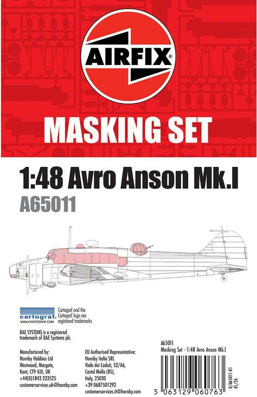 Masking Set - Avro Anson Mk.i - 1:48 Scale - A65011 - Airfix