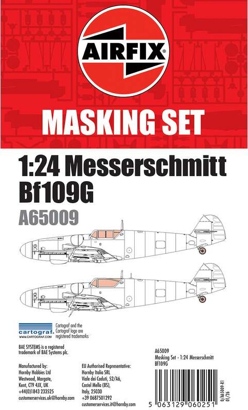 Masking Set - Messerschmitt Bf109g (a17003) - 1:24 - A65009 - Airfix