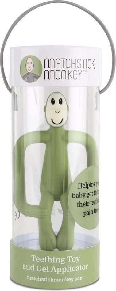 Matchstick Monkey - Teething Toy And Gel Applicator - Oliven