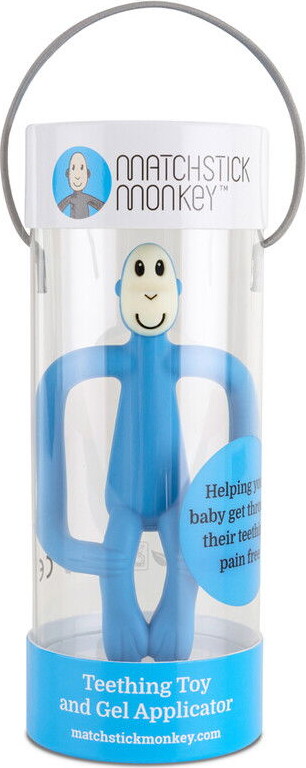Matchstick Monkey - Teething Toy And Gel Applicator - Lyseblå