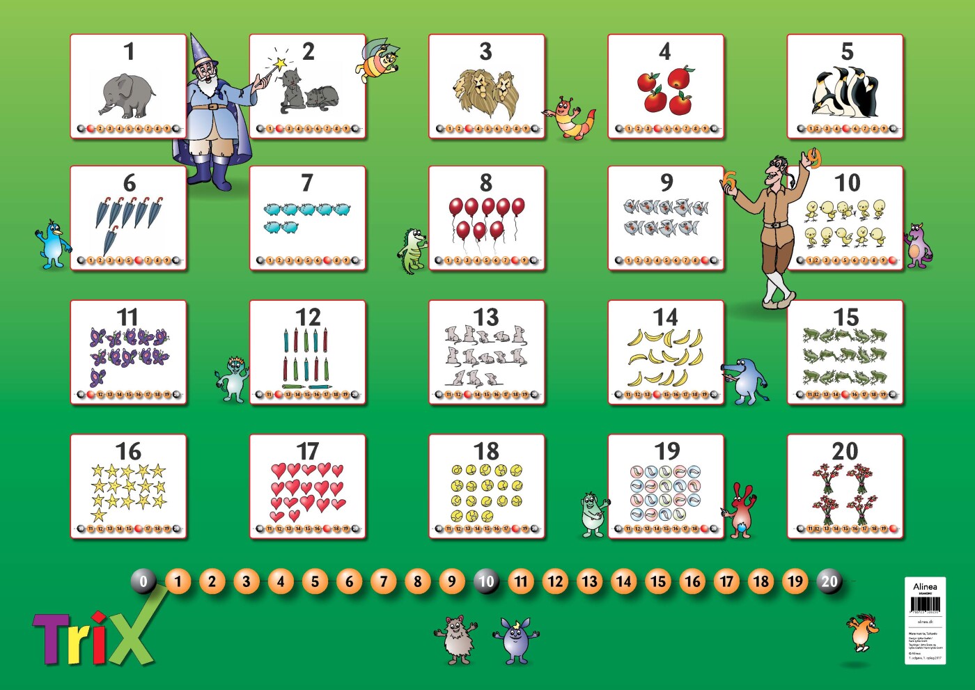 Matematrix Plakat Med Tal Og Illustrationer