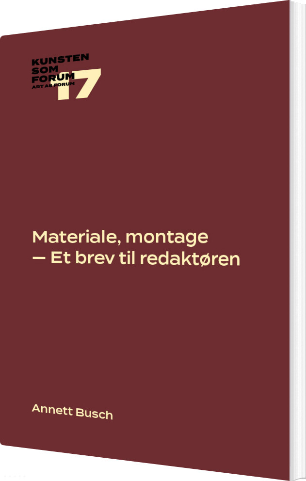 Materiale, Montage - Et Brev Til Redaktøren - Annett Busch - Bog