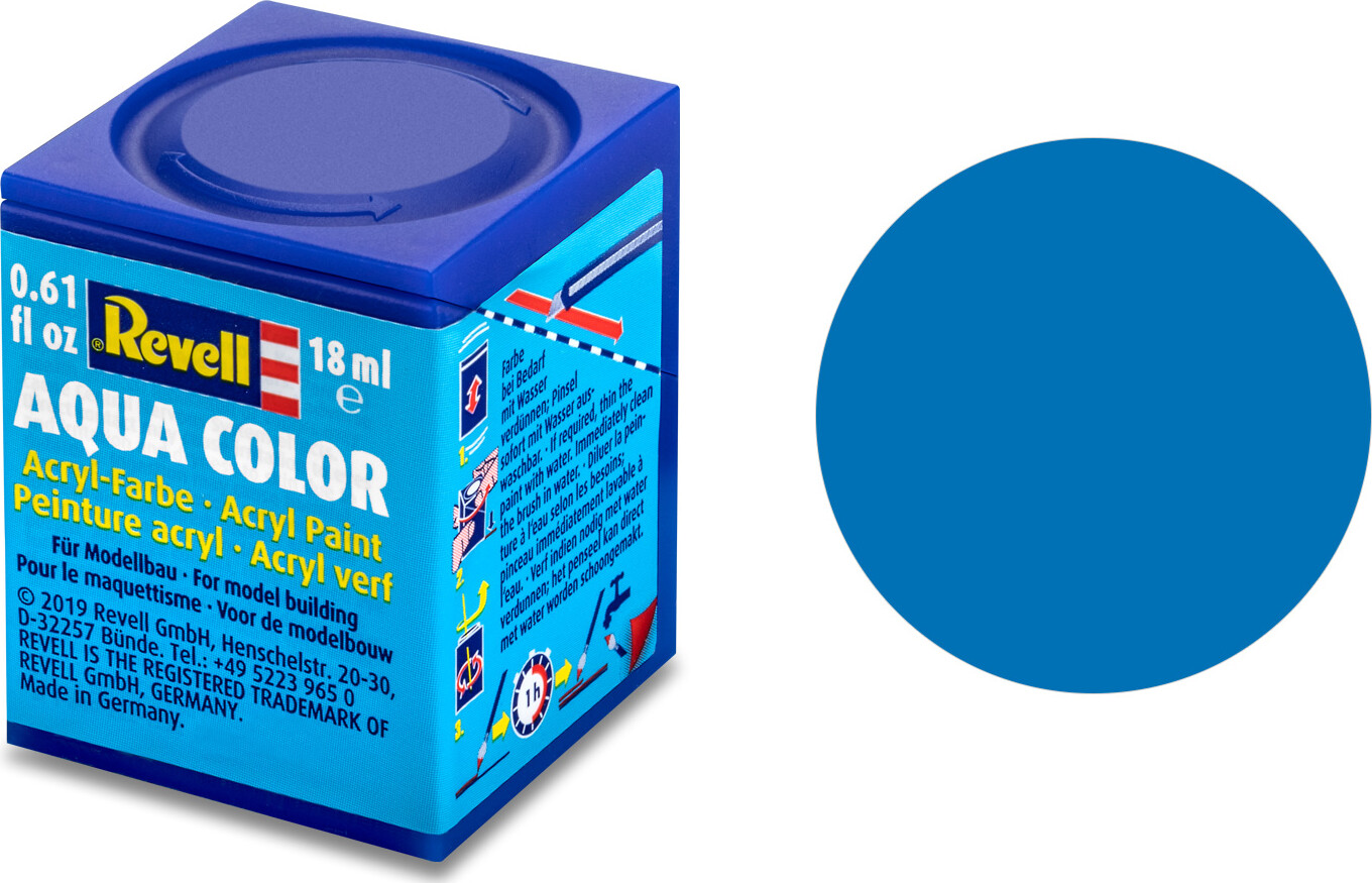Revell - Maling - Aqua Color Matt Blue Acrylic - Ral 5000 - 18 Ml - 36156