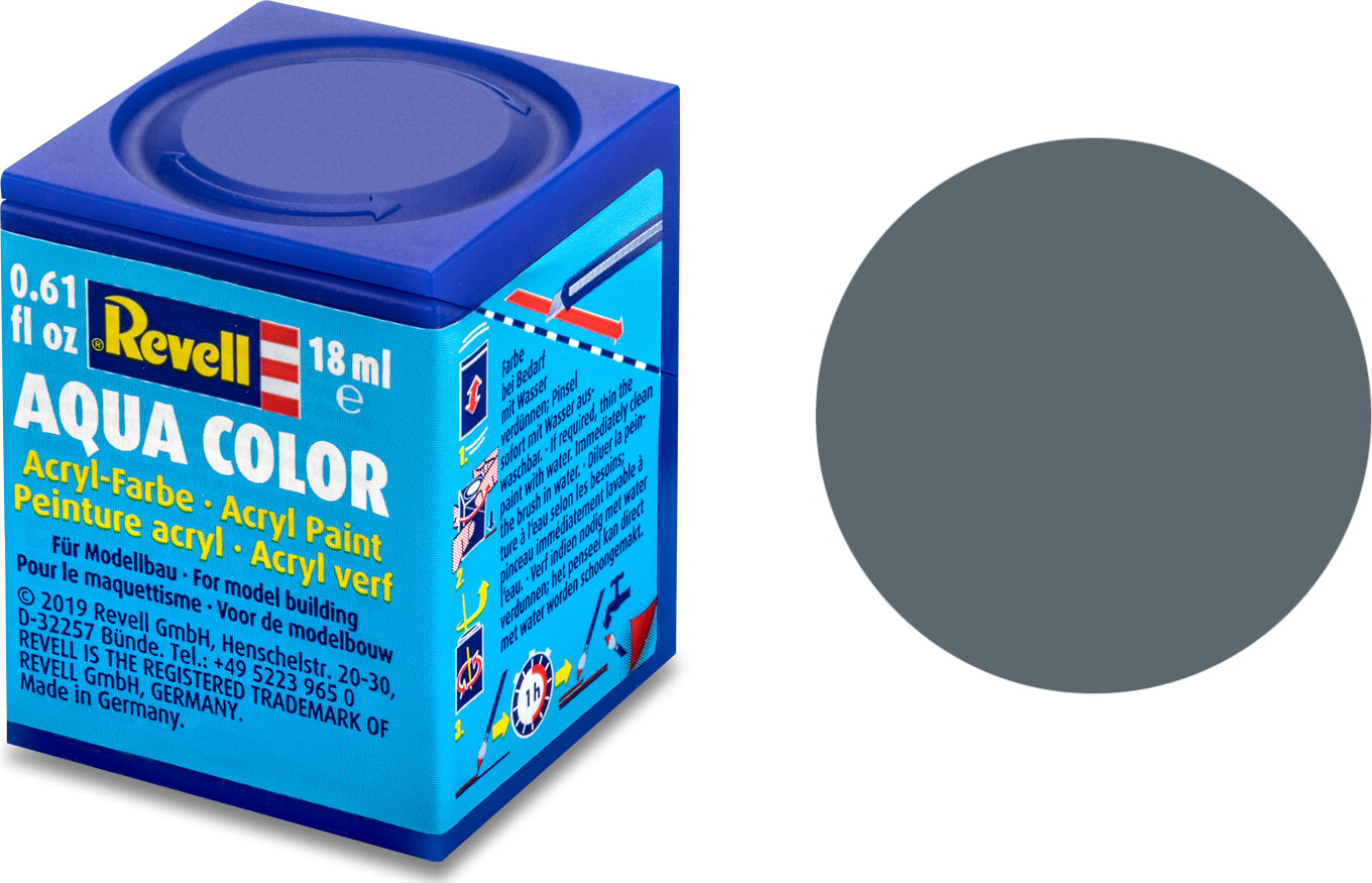 Revell - Maling - Aqua Color Matt Greyish Blue - Ral 7031 - 18 Ml - 36179