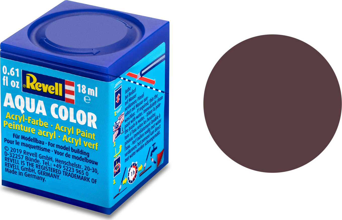 Revell - Maling - Aqua Color Matt Leather Brown - Ral 8027 - 18 Ml - 36184