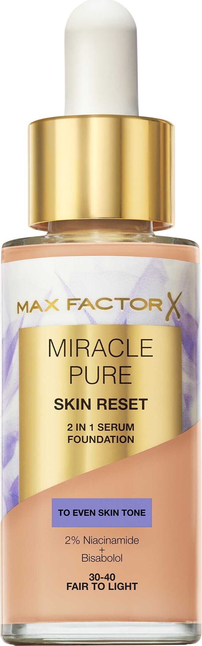 MAX FACTOR Miracle Pure Skin Reset 2 In 1 Serum Foundation 30-40 Fair To Light 30 ml