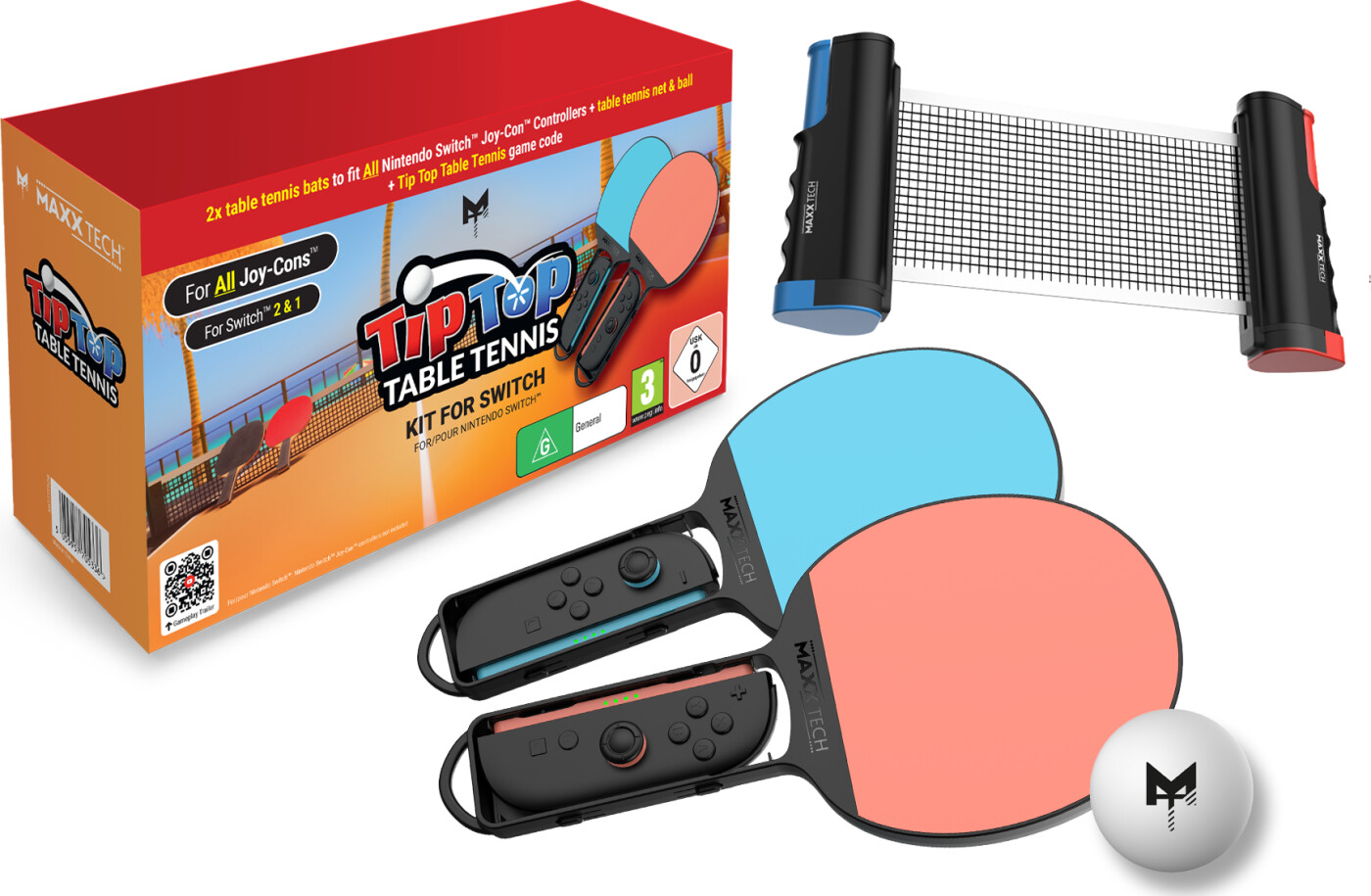 Maxx Tech Tip Top Table Tennis Kit - Nintendo Switch 2 & Nintendo Switch