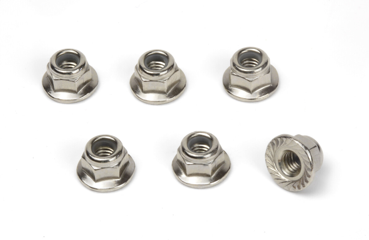 M4 Flanged Lock Nuts (6pcs) - 540453 - Blackzon