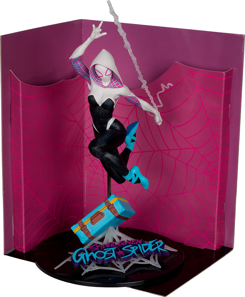Mcfarlane Toys - Marvel Ghost-spider Collectible With Scene (the Amazing Spider-man #1)