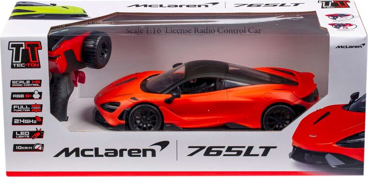 Mclaren 765lt - Fjernstyret Rc Bil - 1:16 - 2,4ghz - Orange