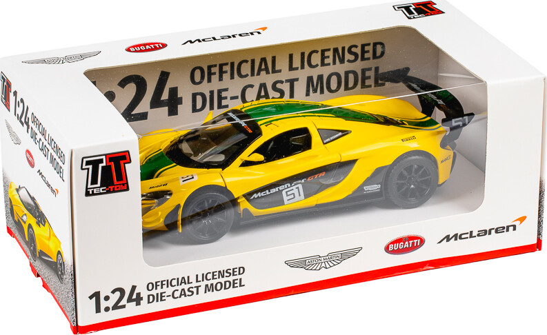 Tec-toy - Mclaren P1 Gtr Die-cast Model Bil - 1:24 - Gul