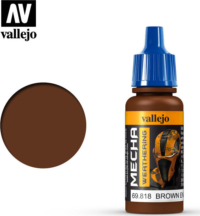 Vallejo - Mecha Weathering - Brown Engine Soot Mat - 17 Ml - 69818