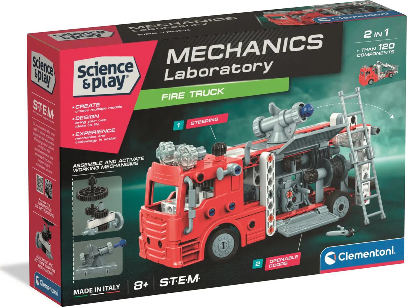 Clementoni Mechanics Laboratory - Brandbil Byggesæt - 2-i-1