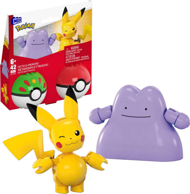 Mega Construx Pokémon - Poké Ball - Pikachu Og Ditto - 2-pak