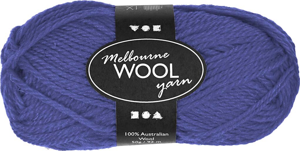 Billede af Uldgarn - Melbourne Wool - L 92 M - Blå - 50 G