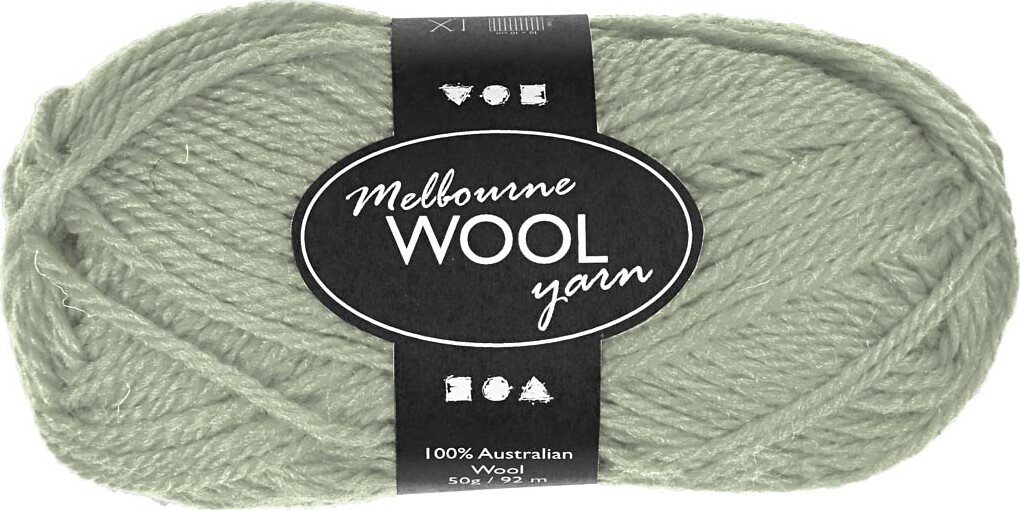 Uldgarn - Melbourne Wool - L 92 M - Lys Grøn - 50 G