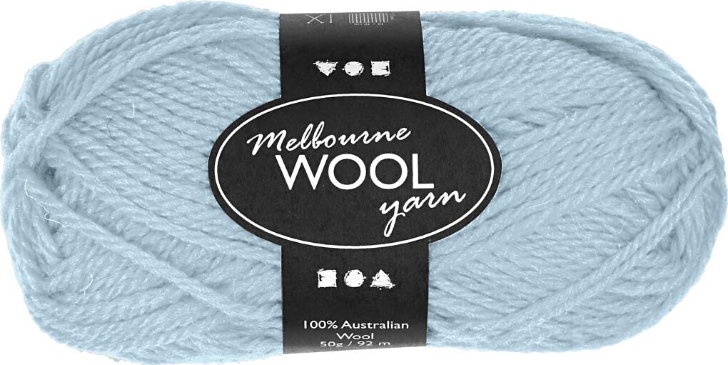 Uldgarn - Melbourne Wool - L 92 M - Lys Turkis - 50 G