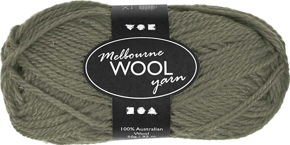 Uldgarn - Melbourne Wool - L 92 M - Mørk Grøn - 50 G