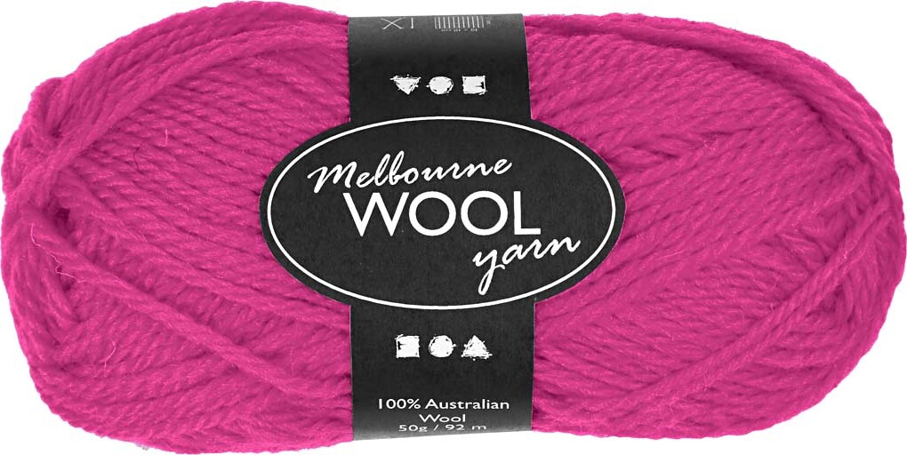 Uldgarn - Melbourne Wool - L 92 M - Neon Pink - 50 G - Creativ Company