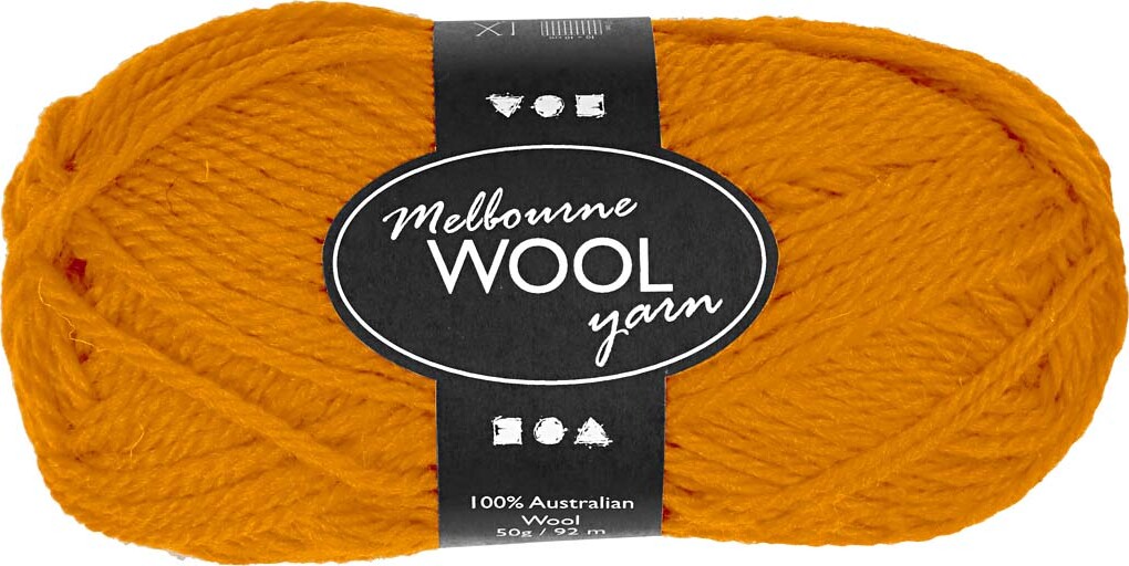 Uldgarn - Melbourne Wool - L 92 M - Okker - 50 G