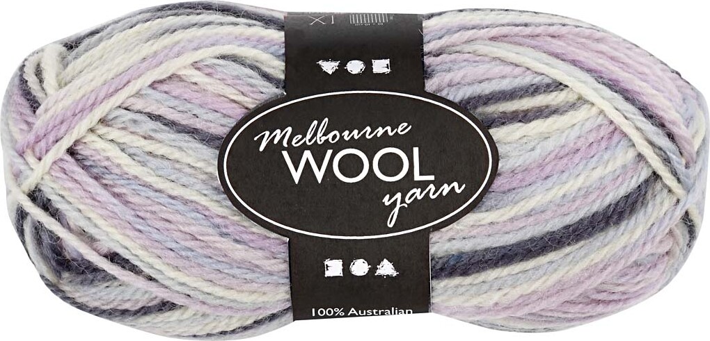 Uldgarn - Melbourne Wool - L 92 M - Pastel Lilla - 50 G