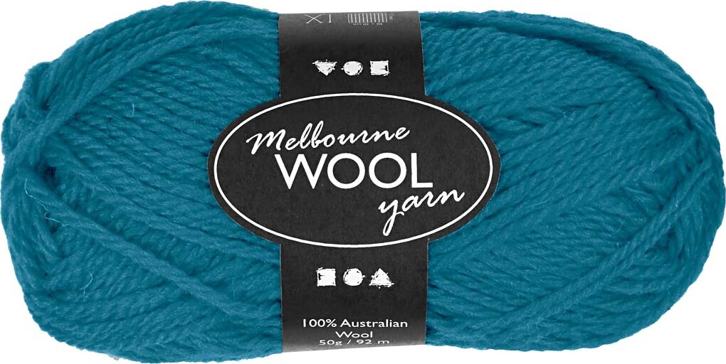 Uldgarn - Melbourne Wool - L 92 M - Petroleum - 50 G