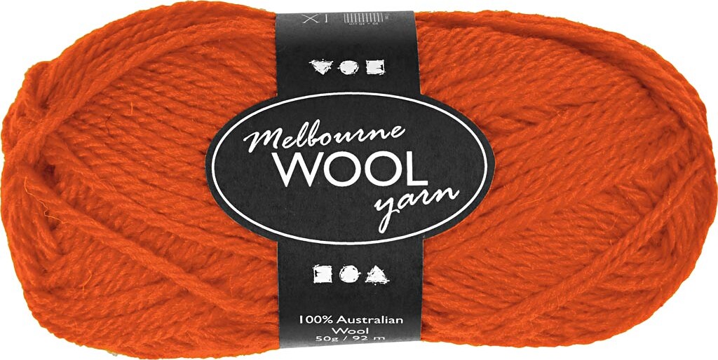 Melbourne Uldgarn - L 92 M - Pind 4-5,5 - Orange - 50 G