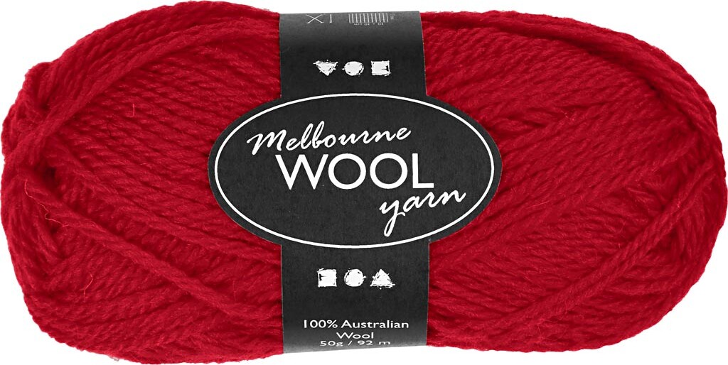 Melbourne Uldgarn - L 92 M - Pind 4-5,5 - Rød - 50 G
