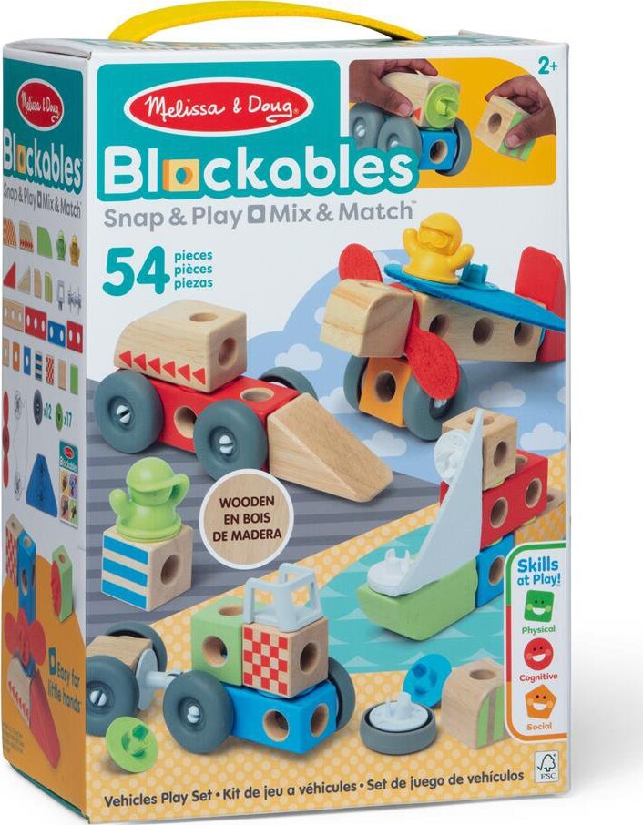 Melissa & Doug - Blockables Byggesæt - Køretøjer - 54 Dele