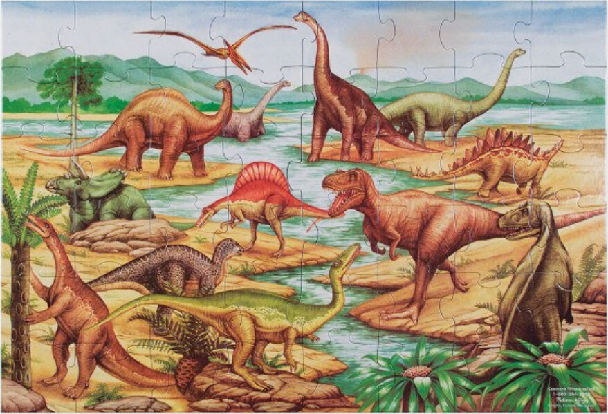 Melissa & Doug - Dinosaur Gulvpuslespil - 48 Brikker