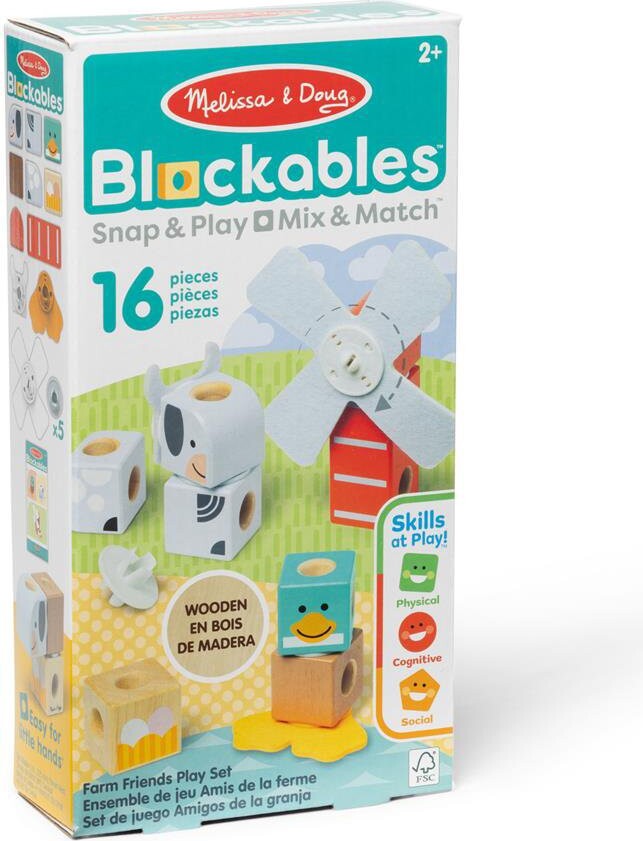 Melissa & Doug - Blockables Byggesæt - Bondegårds Venner - 16 Dele