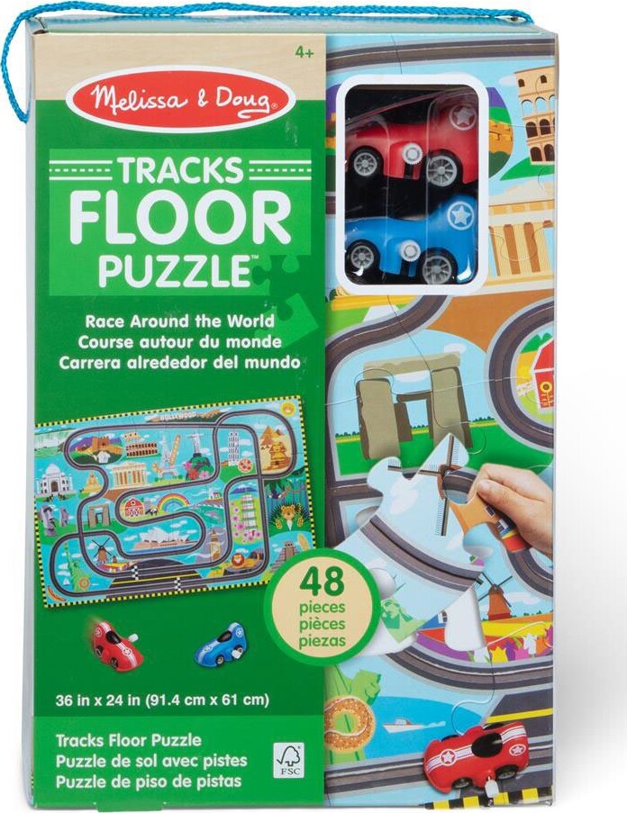 Melissa & Doug - Floor Puzzle & Play Set Race Track