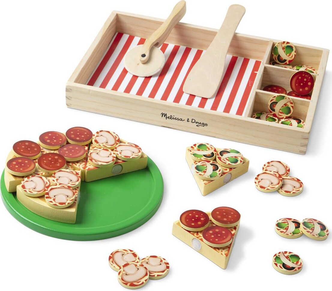 Melissa & Doug - Wooden Pizza Legemad Sæt - Træ