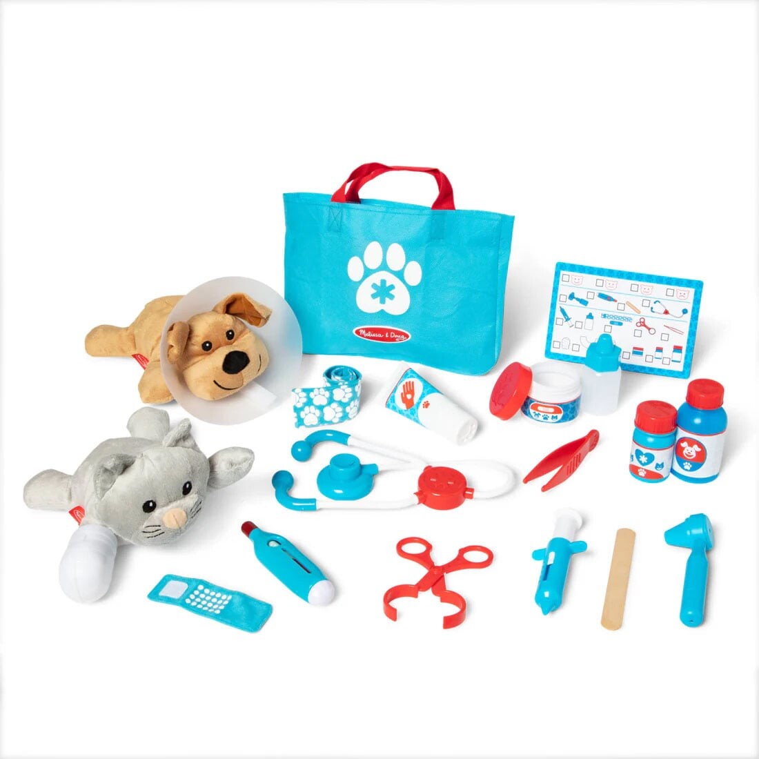 Melissa & Doug - Pet Vet Playset - Dyrlægesæt Til Børn - 24 Dele