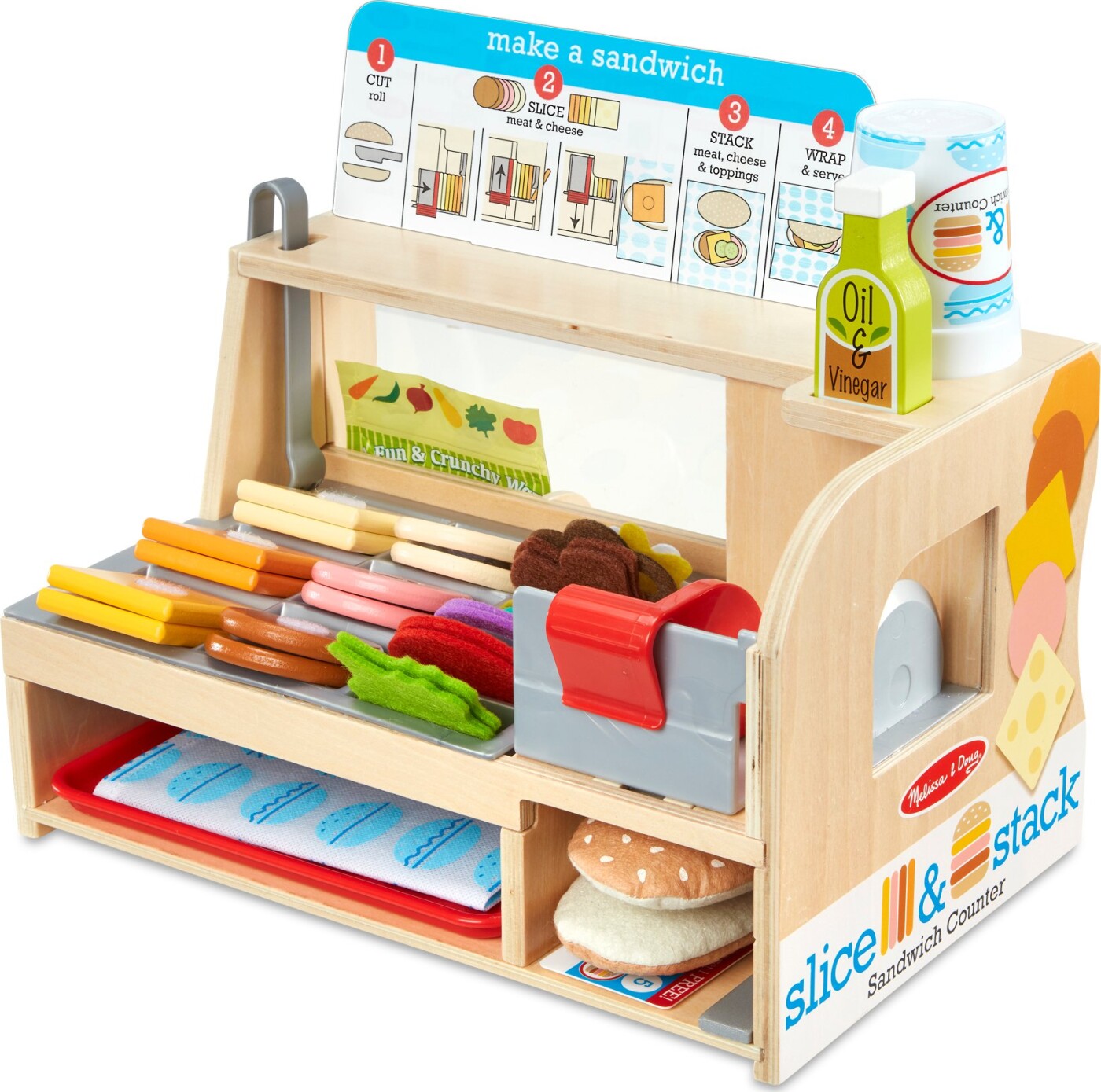 Melissa & Doug - Sandwich Legebutik Til Børn - 56 Dele