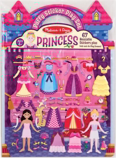 Melissa & Doug - Klistermærkebog - Genanvendelig - Prinsesse