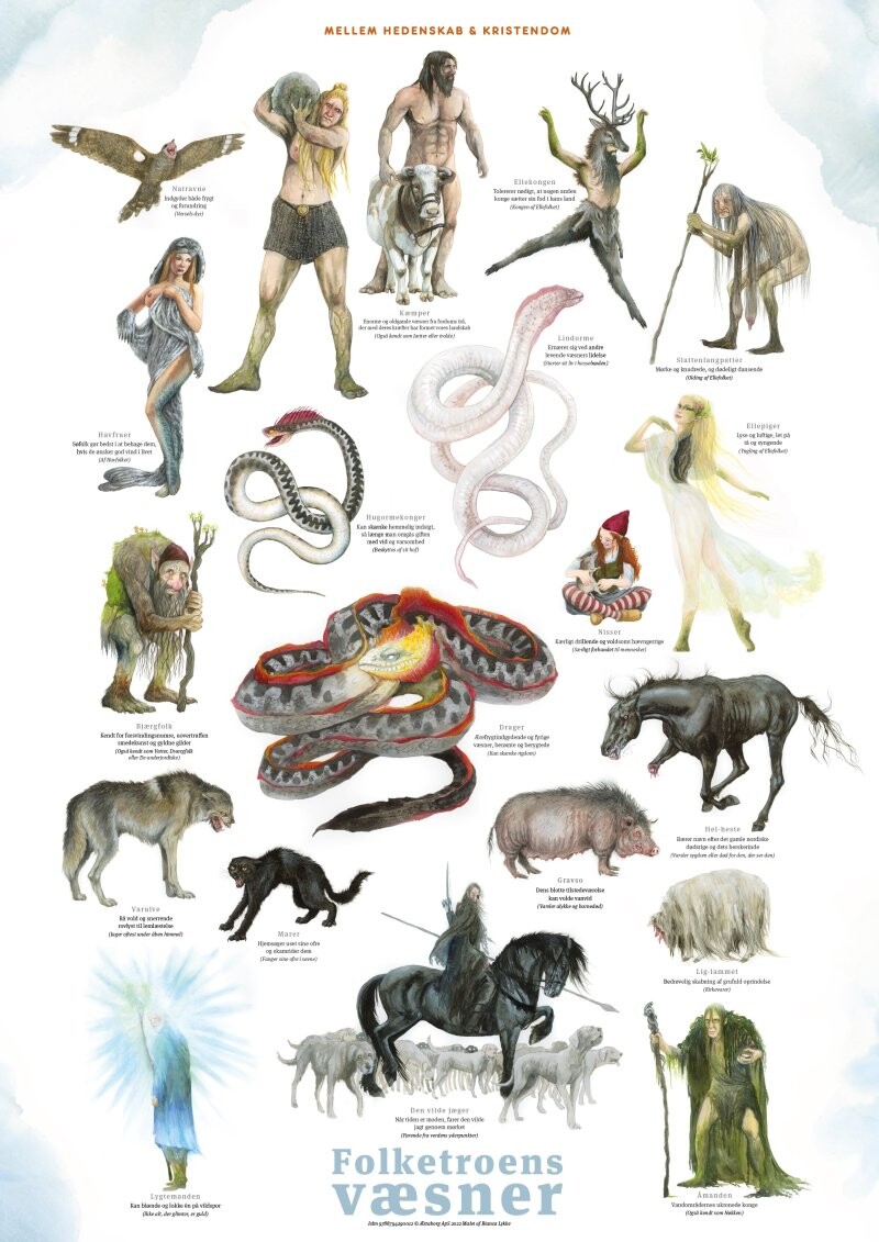 Mellem Hedenskab & Kristendom - Folketroens Væsner: Plakat